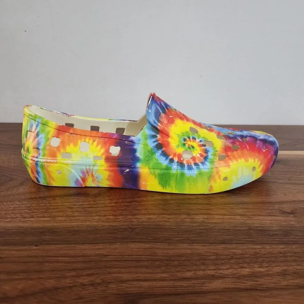 Vans Shoes Mens 11 Multicolor UA Slip-On TRK Tie-Dye Colorful Hippie VN0A5HF8TIE
